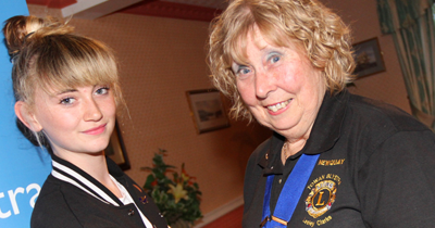 Newquay Towan Blystra Lions help a young Newquay dancer